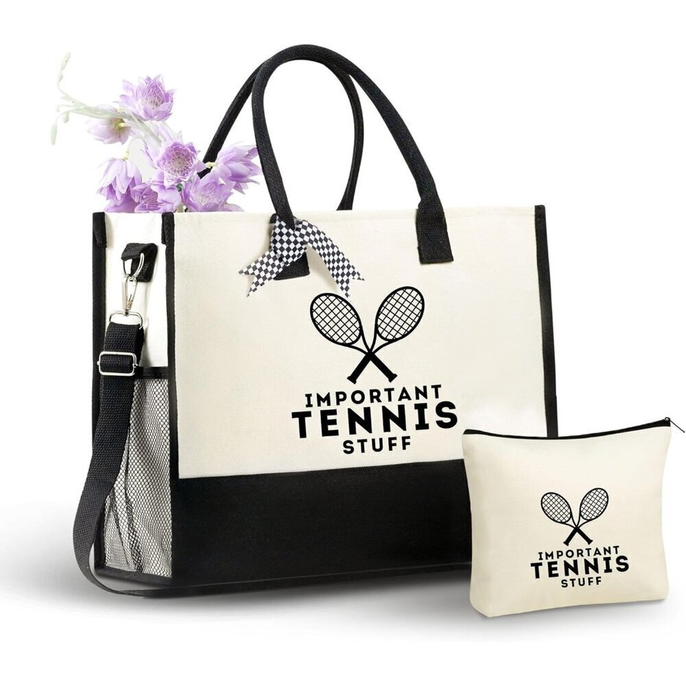 Tennis Tote Bag Polyester Large Capacity Zipper Shoulder for Women Coaches